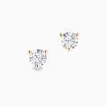 Three Prong Diamond Stud Earrings