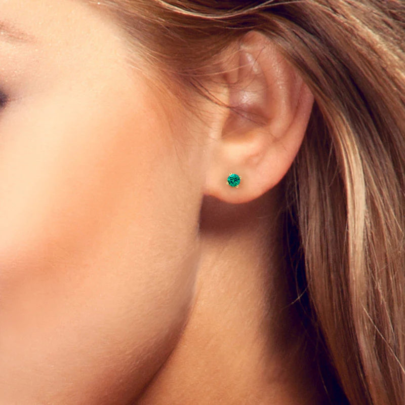 Green Tourmaline Studs