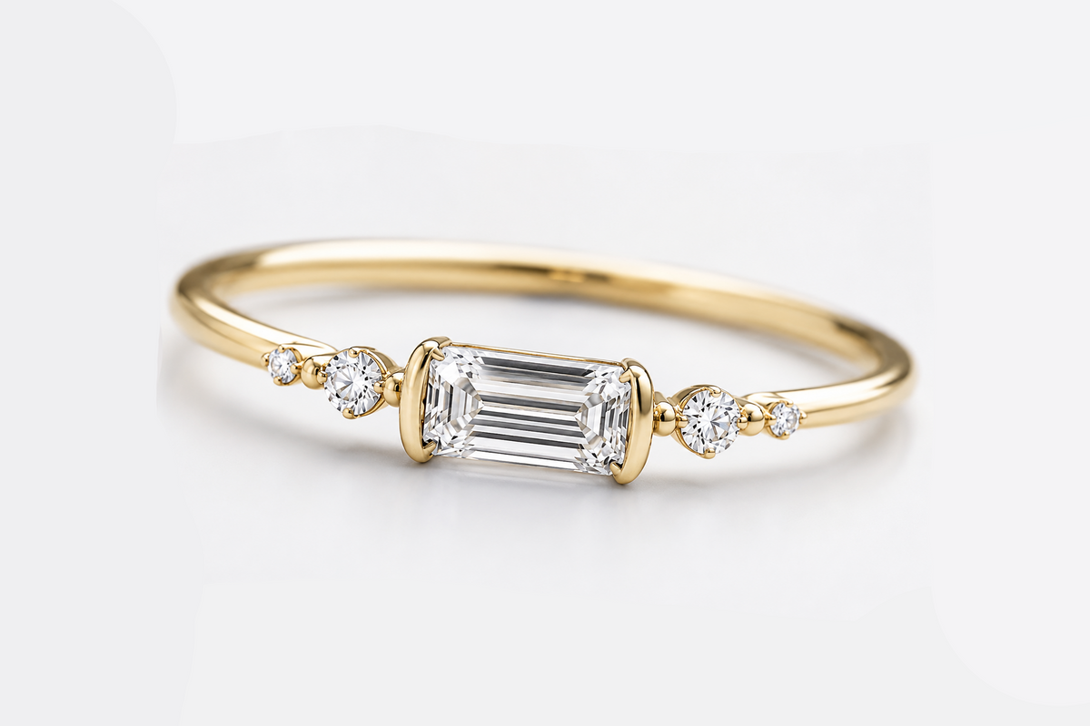 Aureline Emerald-Cut Diamond Ring