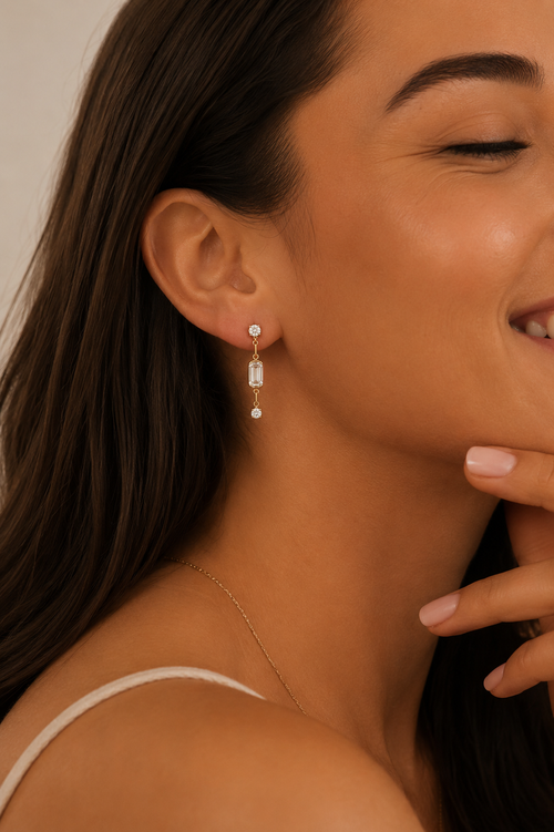 Auralis Emerald Diamond Earrings