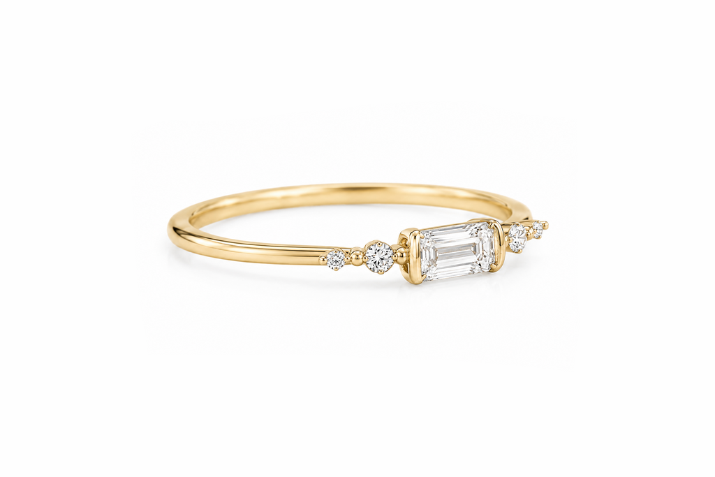 Aureline Emerald-Cut Diamond Ring