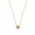 Pavé Emerald Medallion Necklace