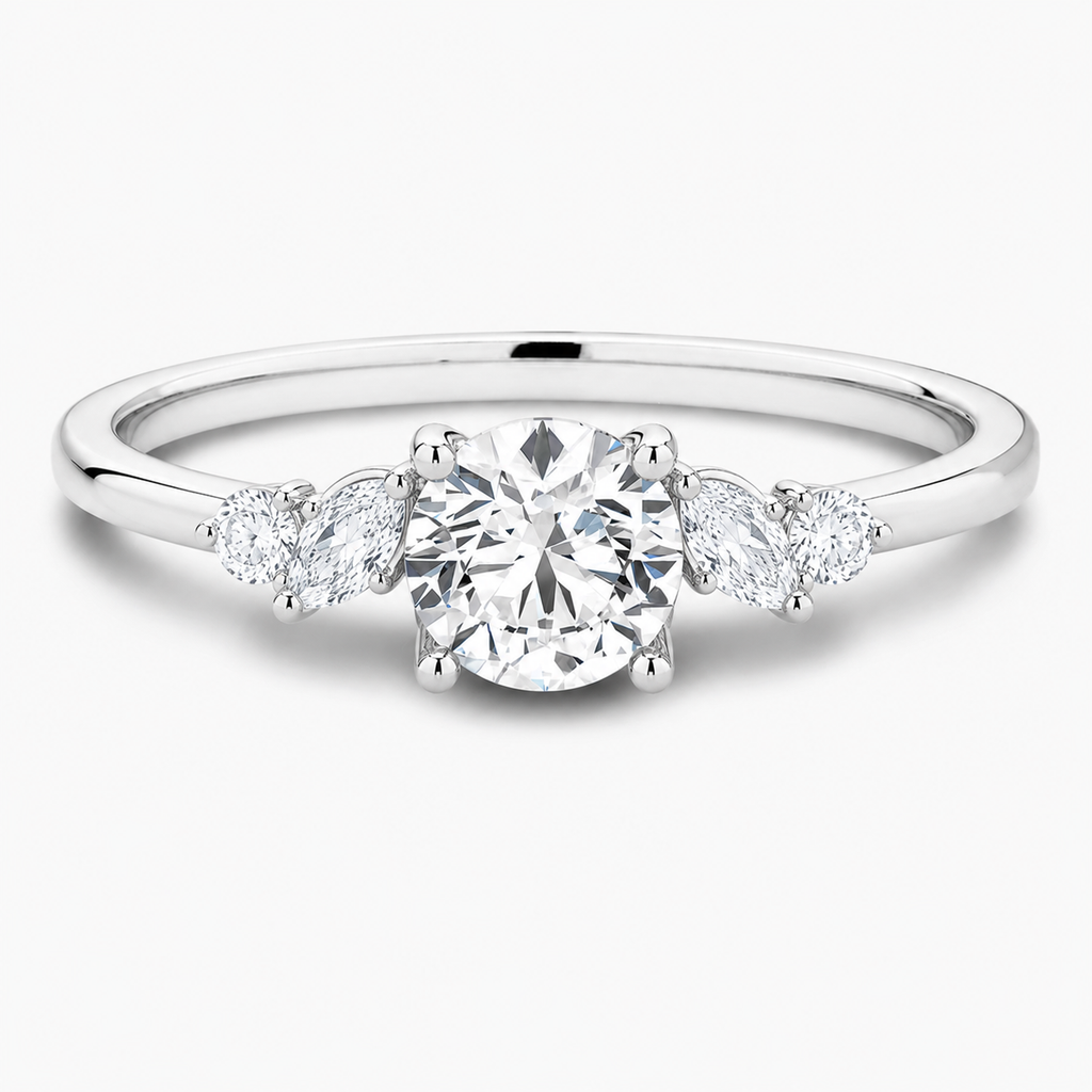 Floral Cluster Diamond Engagement Ring