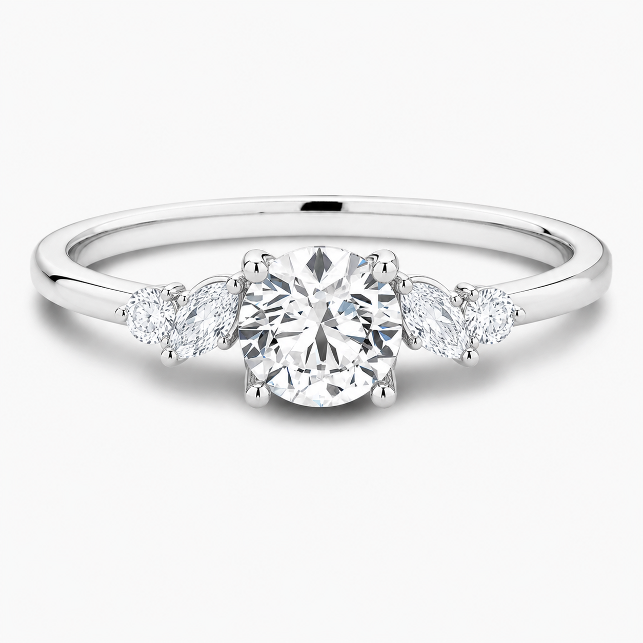 Floral Cluster Diamond Engagement Ring