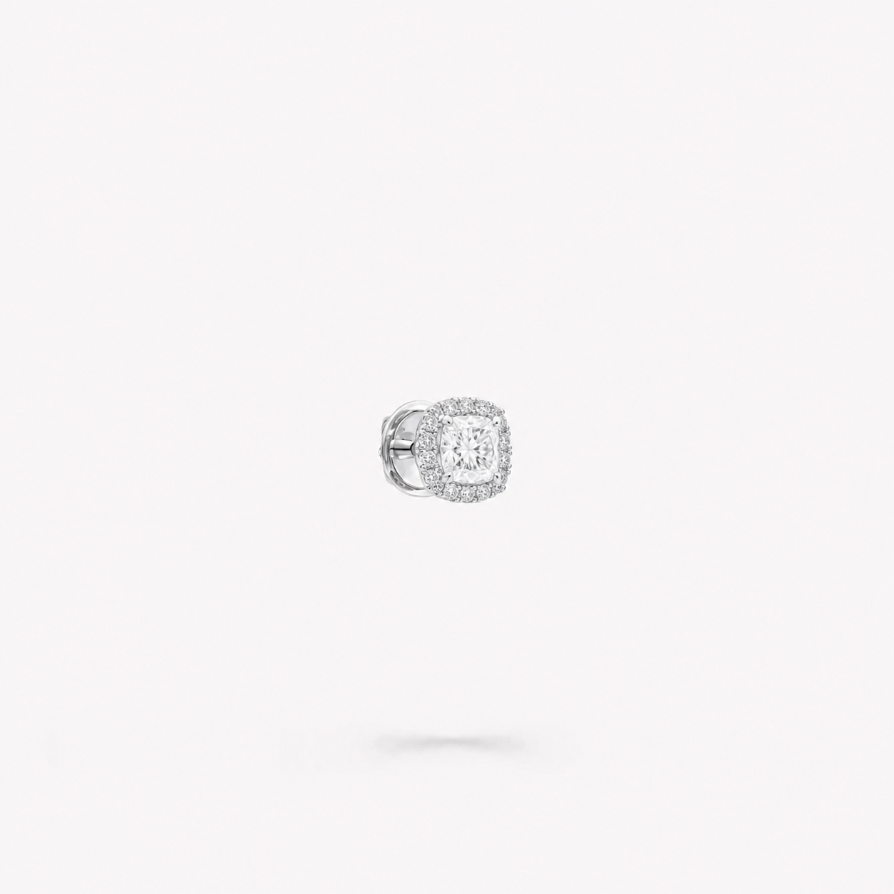 Cushion Halo Diamond Stud Earrings