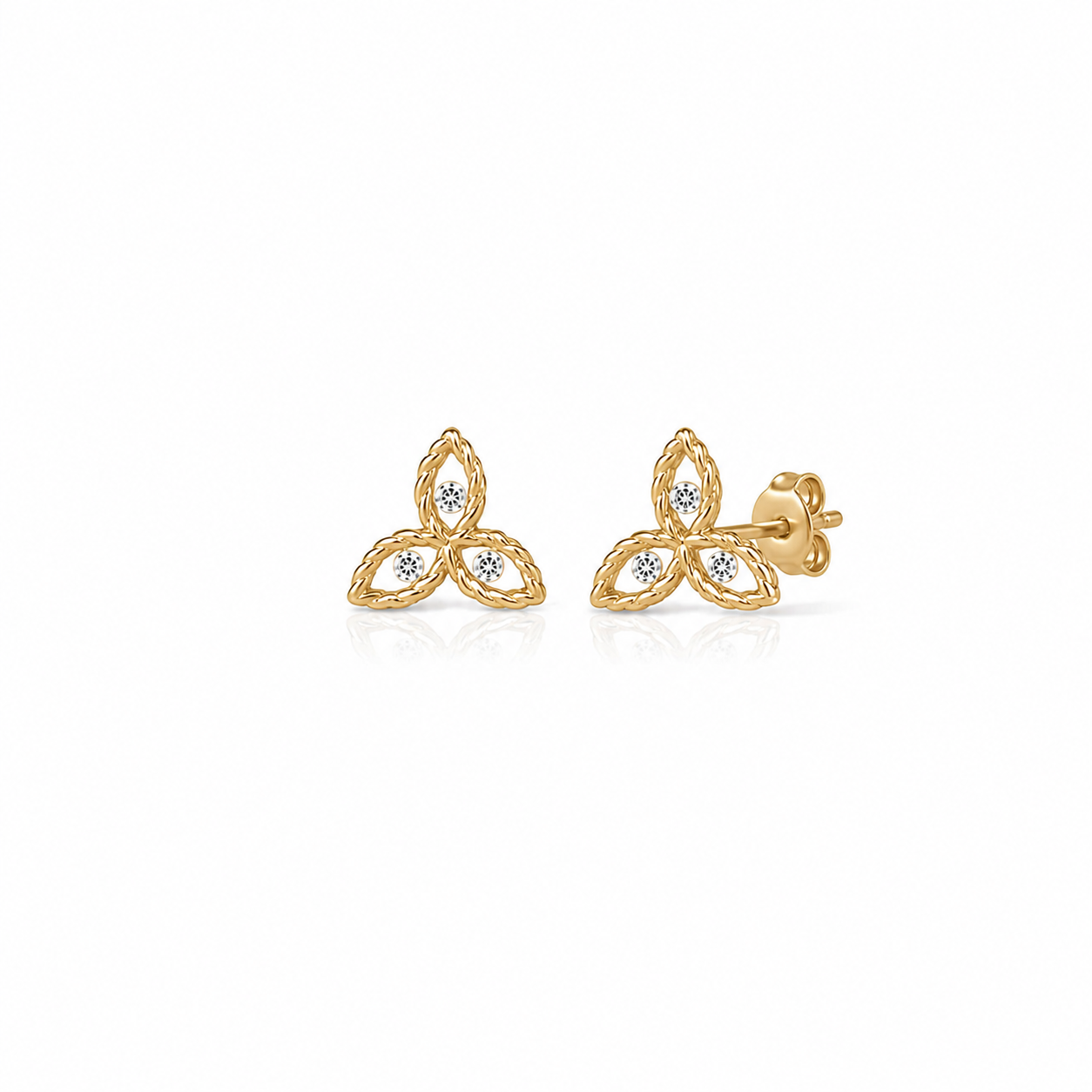 Diamond Flower Studs