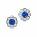 Sapphire Diamond Cluster Studs