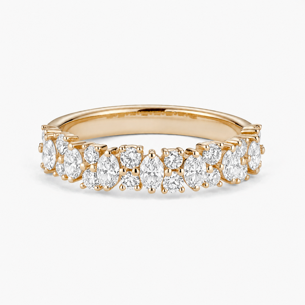 Interlocking Diamond Cluster Ring
