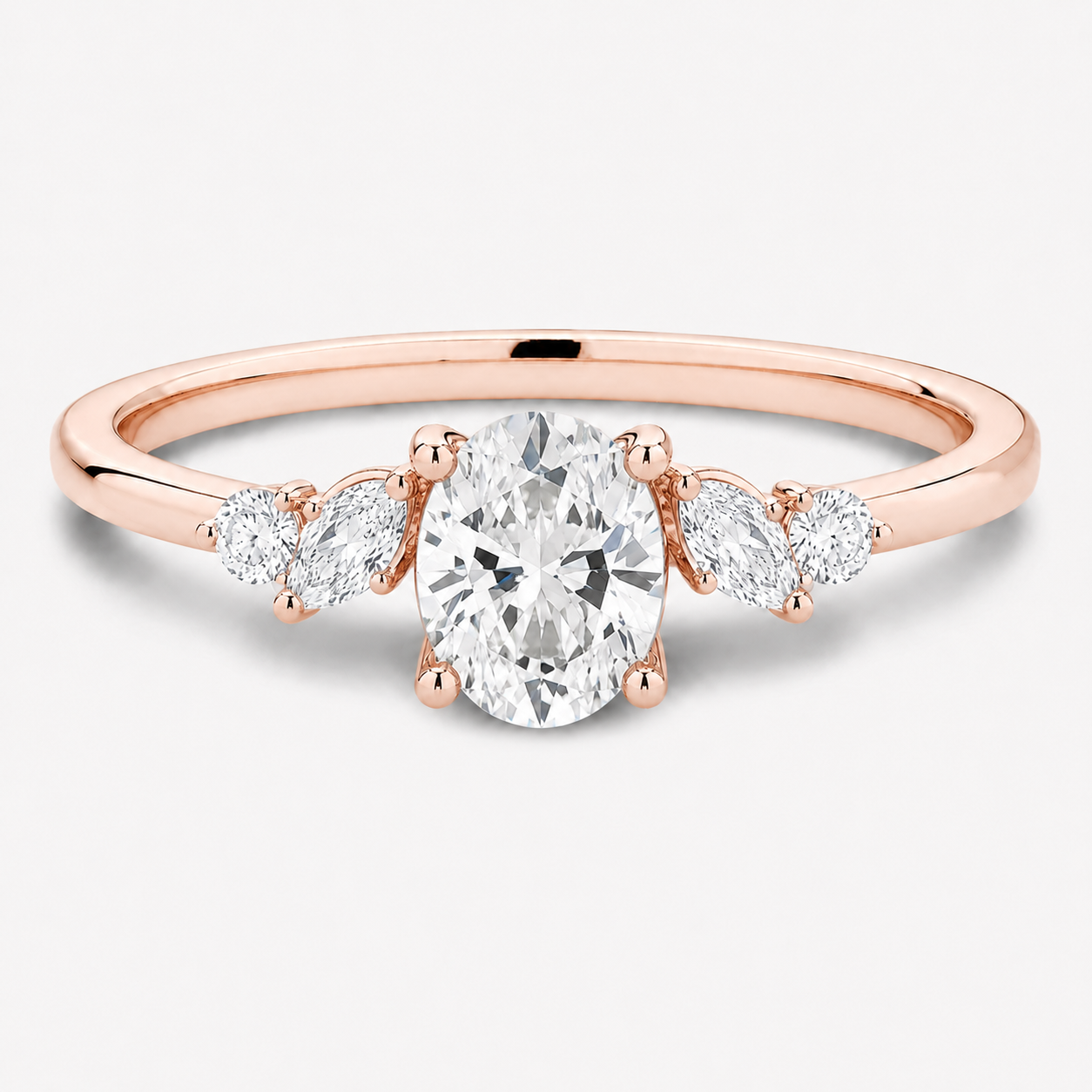 Floral Cluster Diamond Engagement Ring