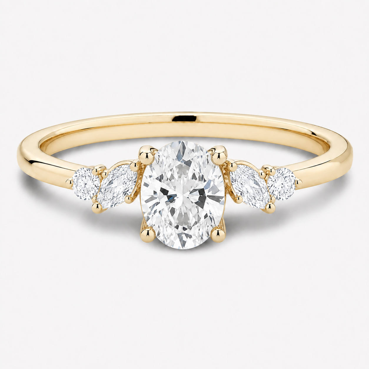 Floral Cluster Diamond Engagement Ring