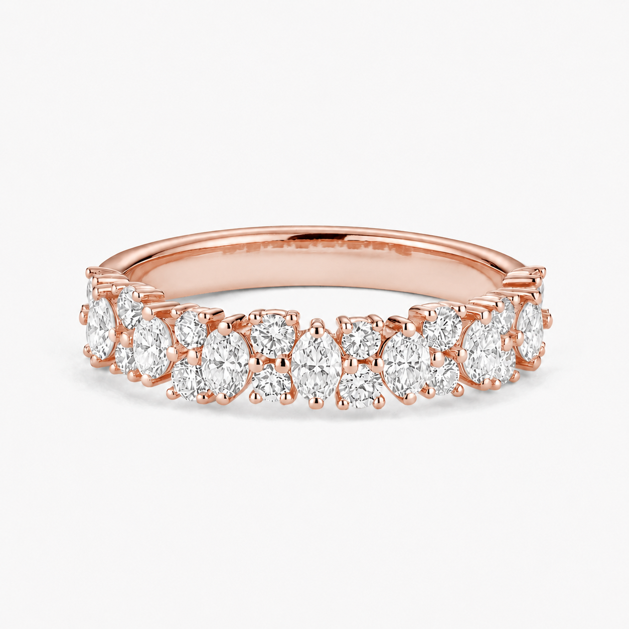 Interlocking Diamond Cluster Ring