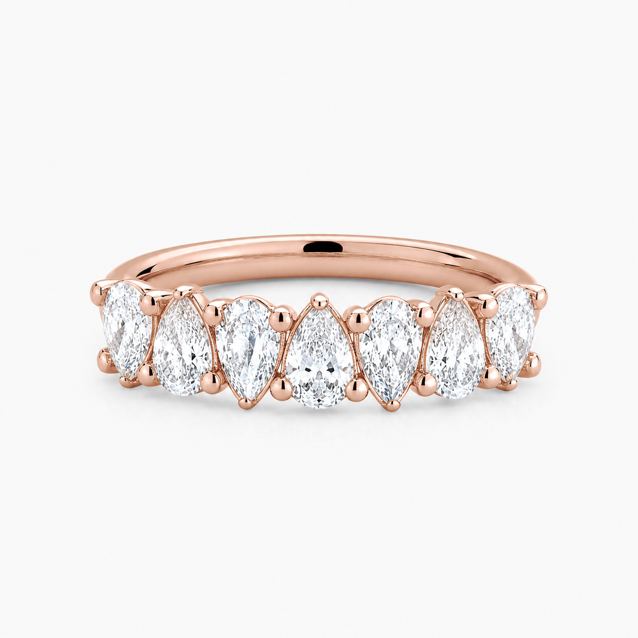 Seven-Stone Pear Diamond Ring