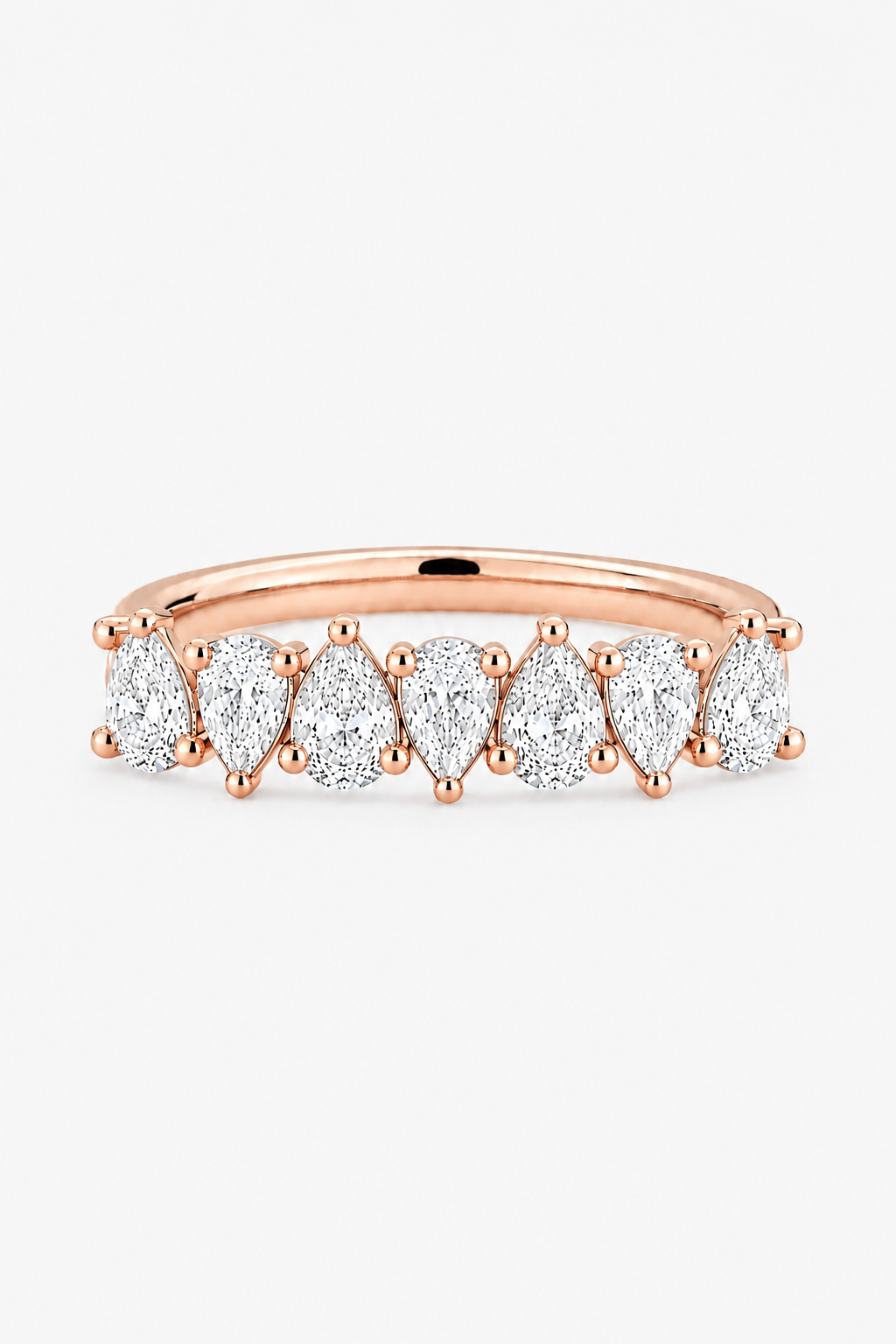 Seven-Stone Pear Diamond Ring