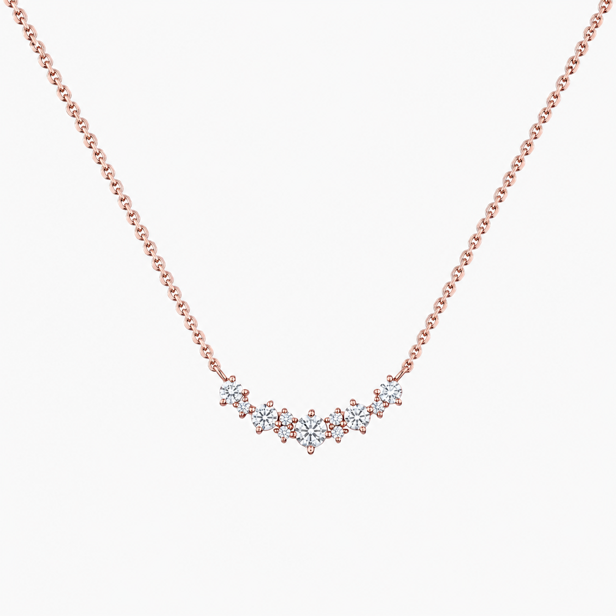 Cluster Diamond Pendant Necklace