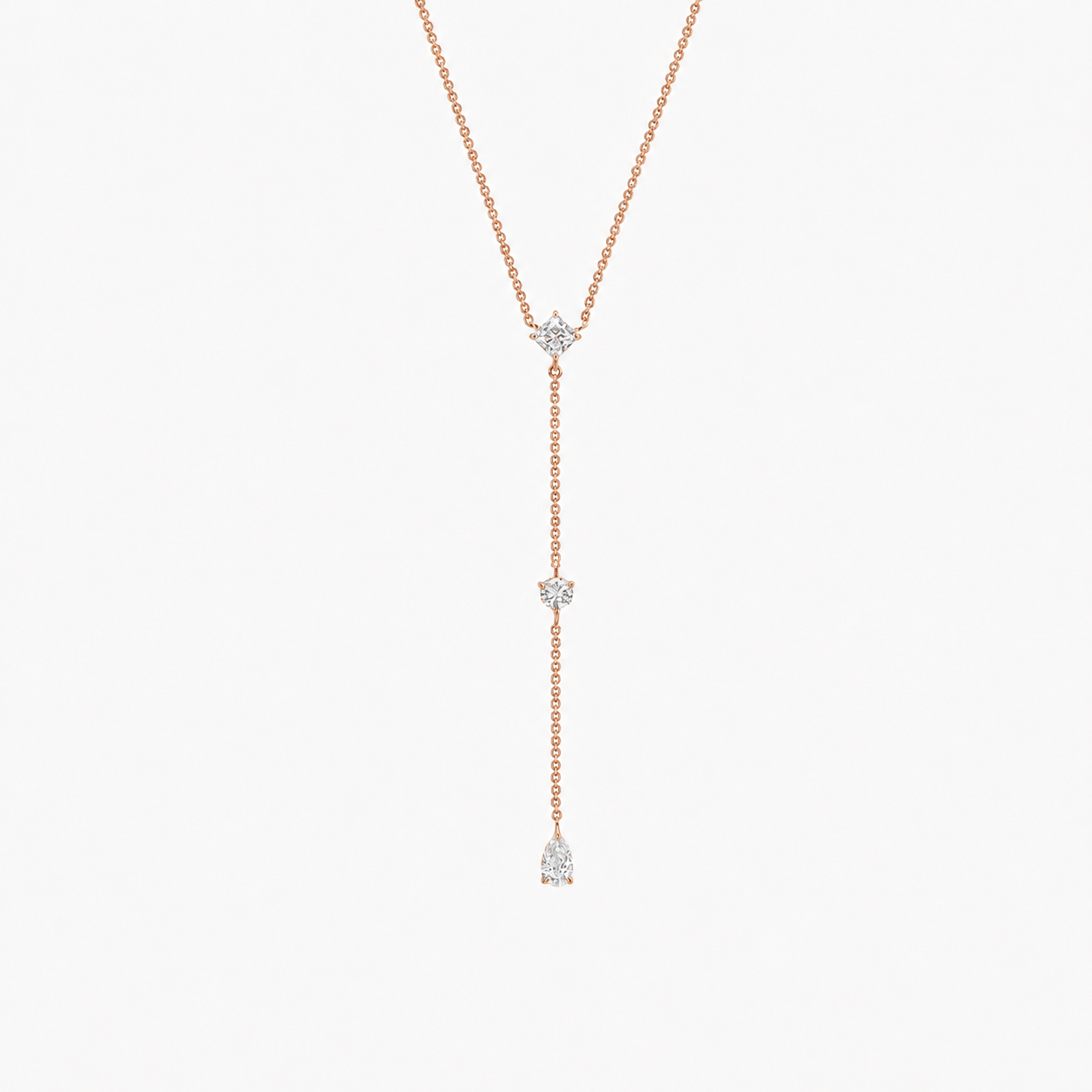 Diamond Drop Lariat Necklace