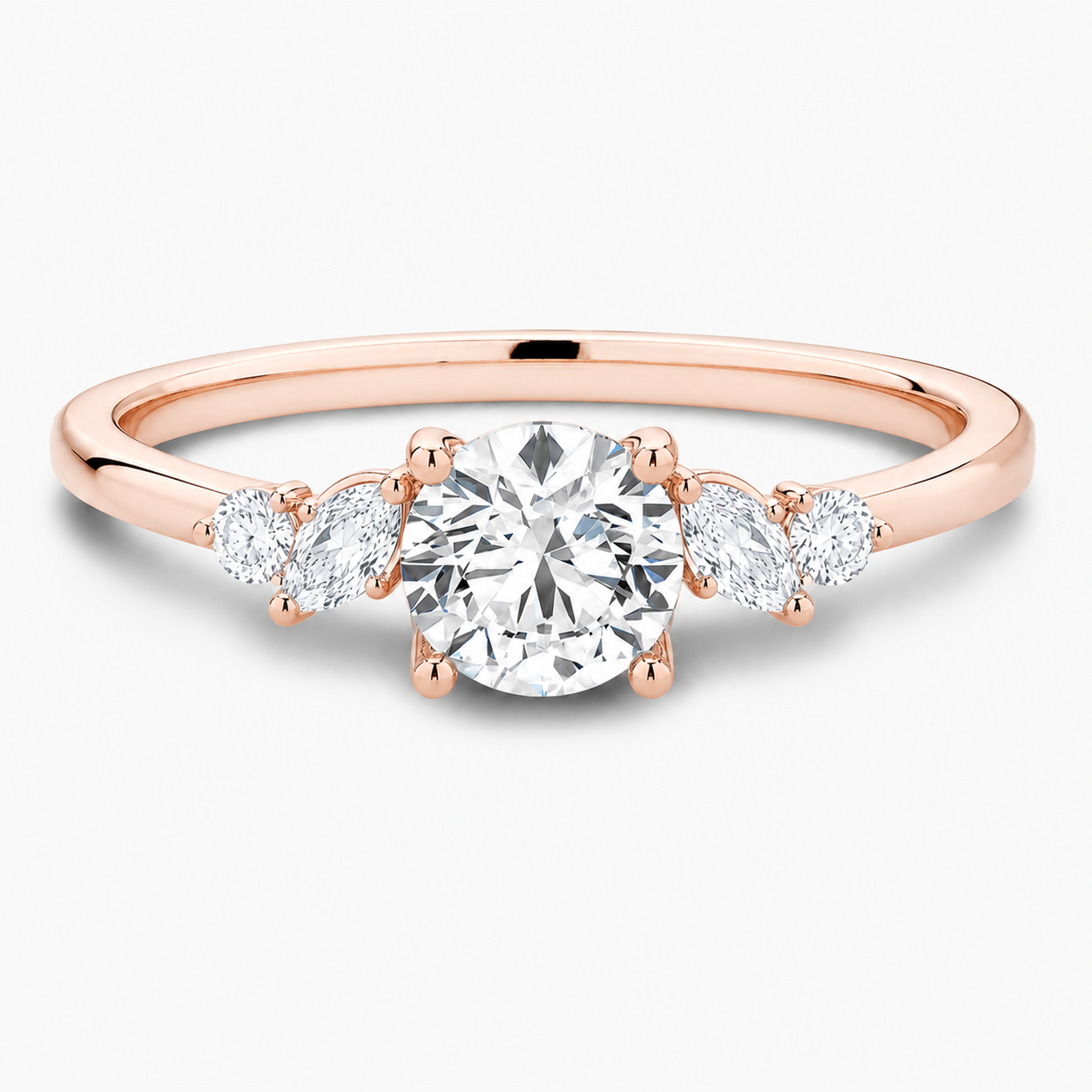 Floral Cluster Diamond Engagement Ring