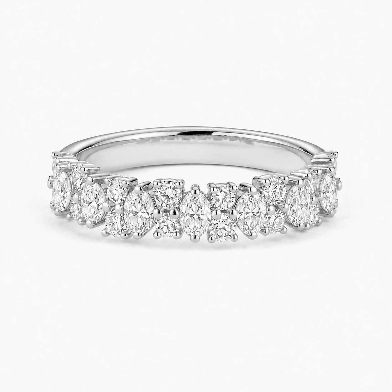 Interlocking Diamond Cluster Ring
