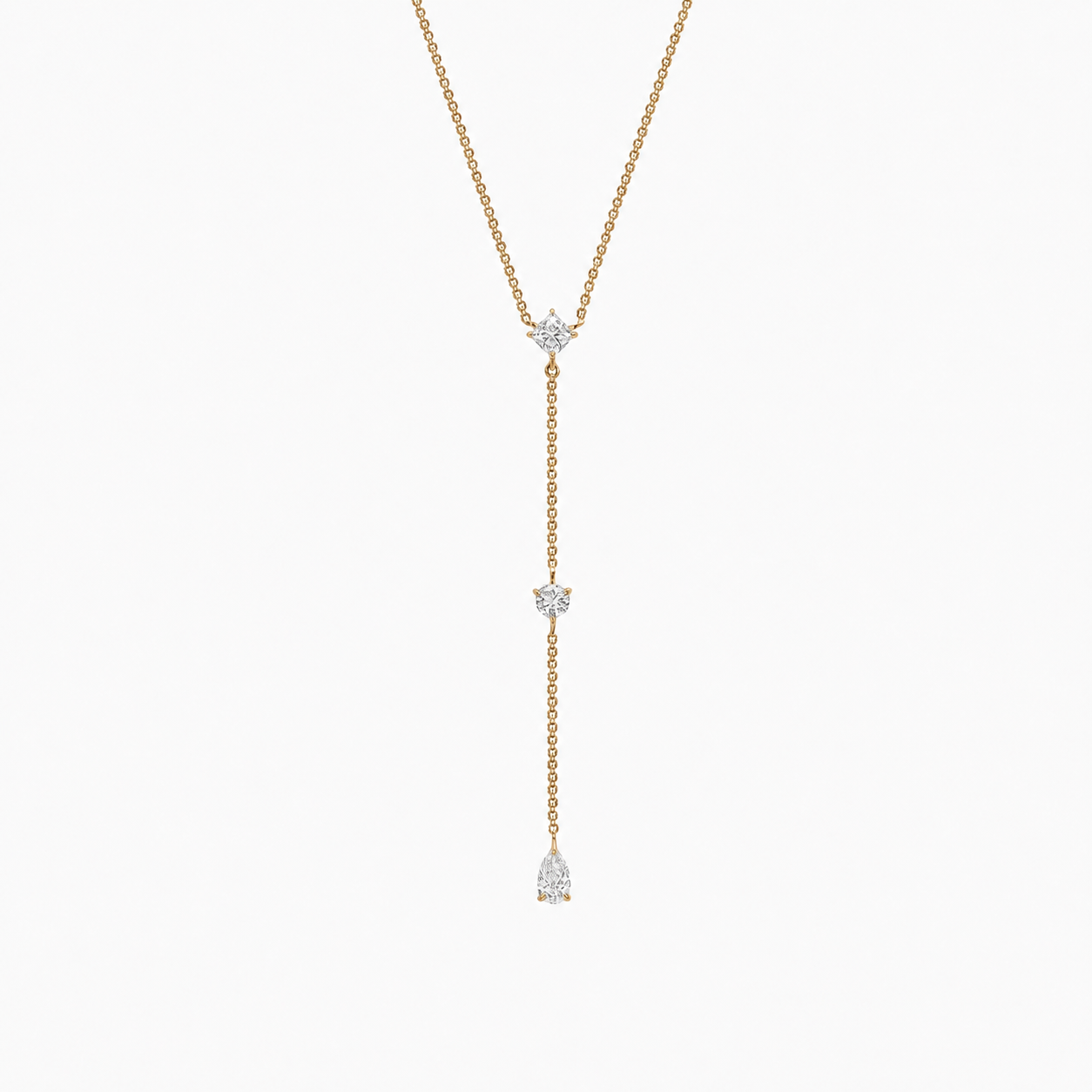 Diamond Drop Lariat Necklace