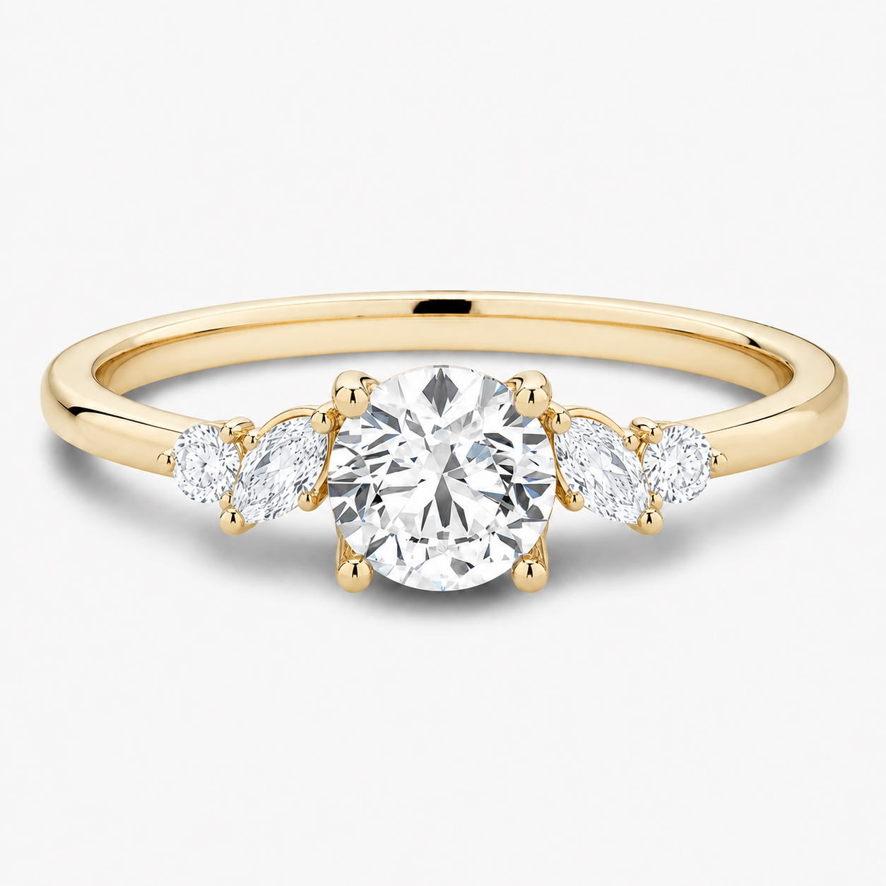 Floral Cluster Diamond Engagement Ring
