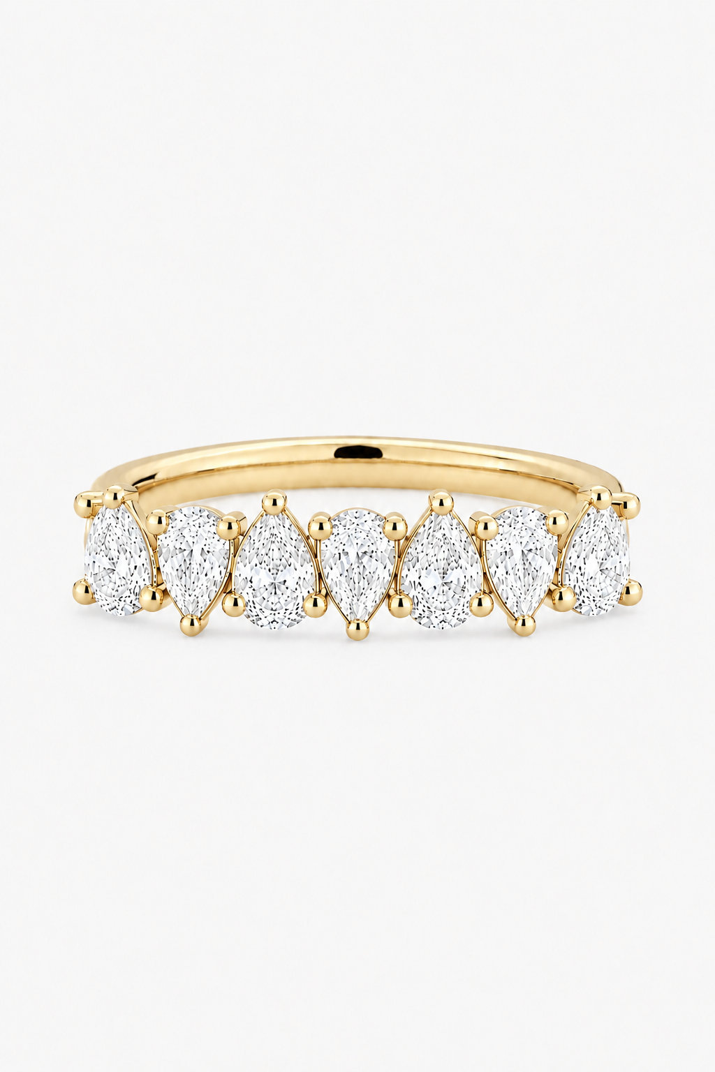Seven-Stone Pear Diamond Ring