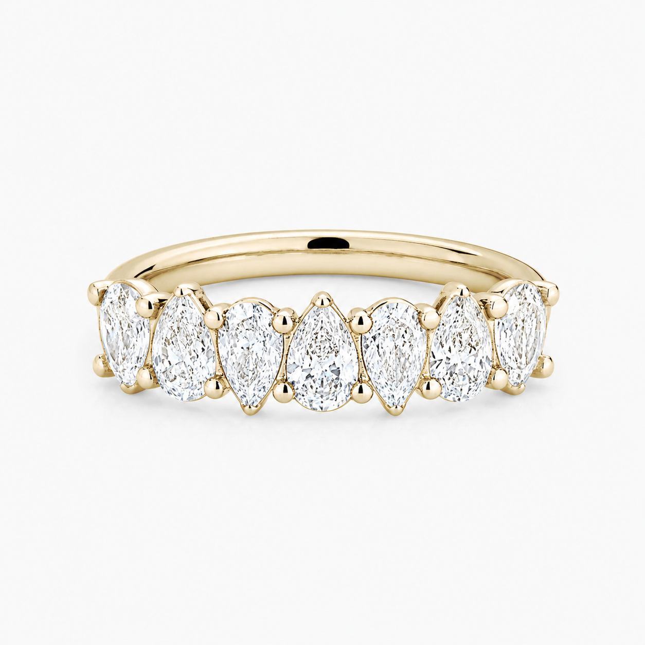 Seven-Stone Pear Diamond Ring