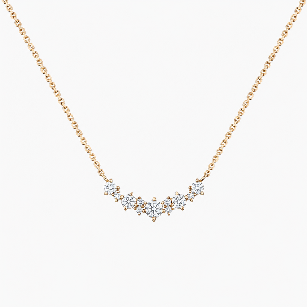 Cluster Diamond Pendant Necklace