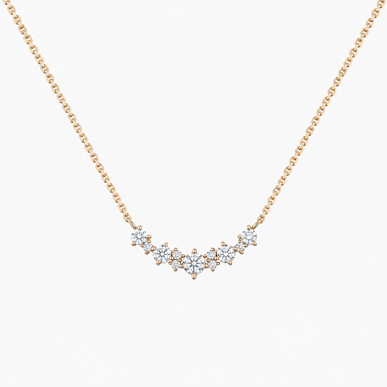 Cluster Diamond Pendant Necklace