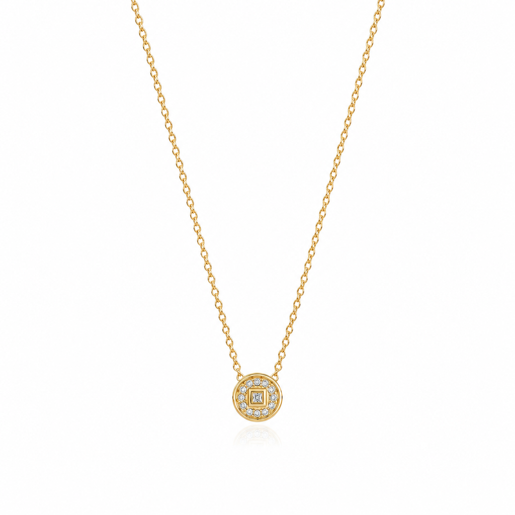 Pavé Medallion Diamond Necklace