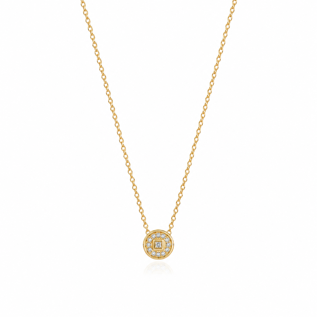 Pavé Medallion Diamond Necklace