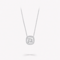 Cushion Halo Diamond Necklace
